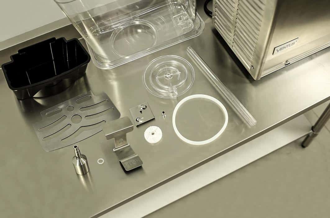 Accesorios y piezas para el armado de la máquina dispensadora