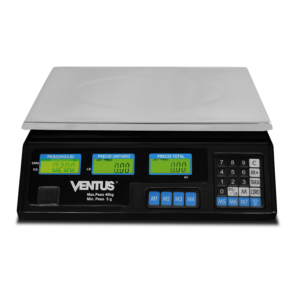 Balanza Digital Ventus B-40 vista frontal sobre mostrador