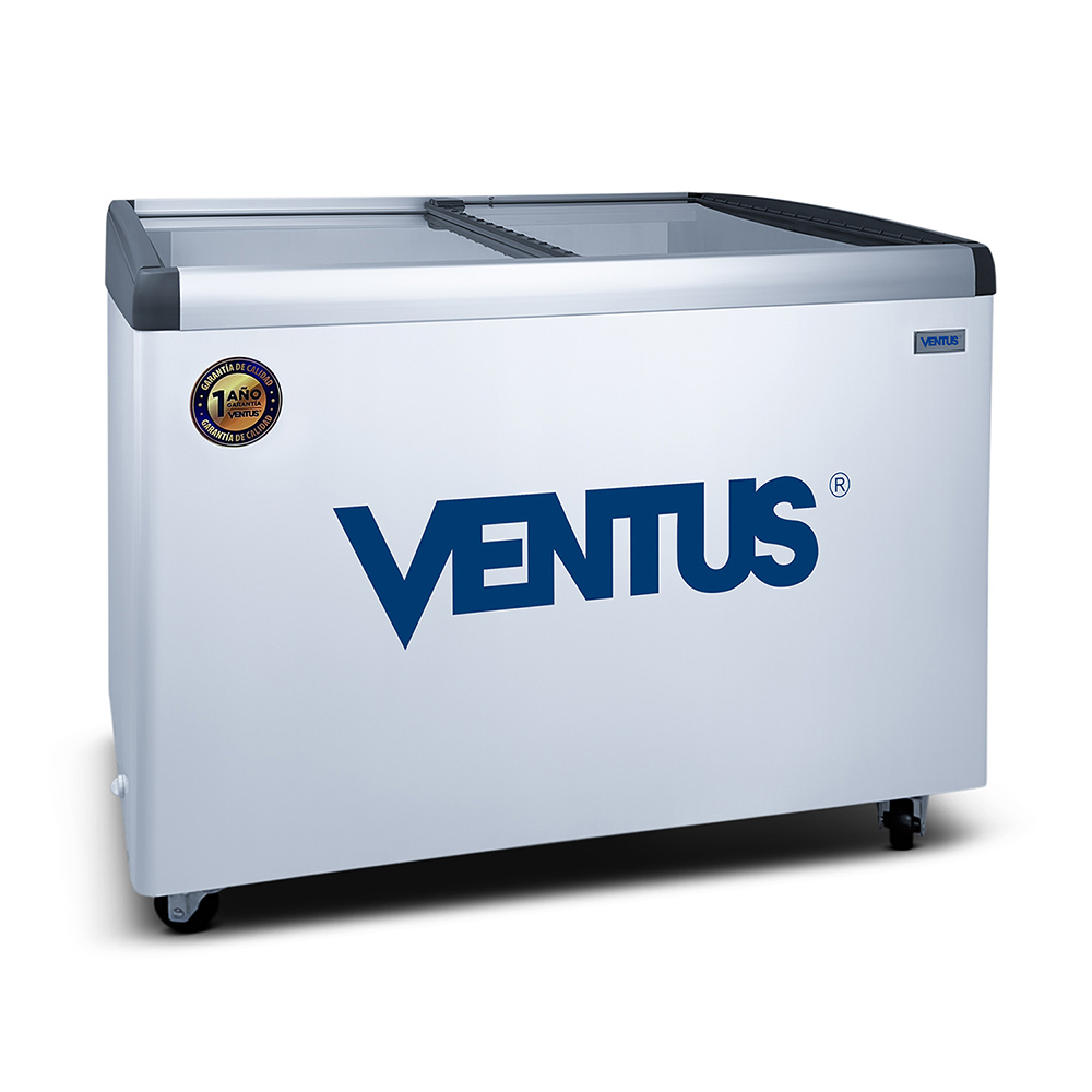 Doble puerta de vidrio de la congeladora Ventus CTV-400I