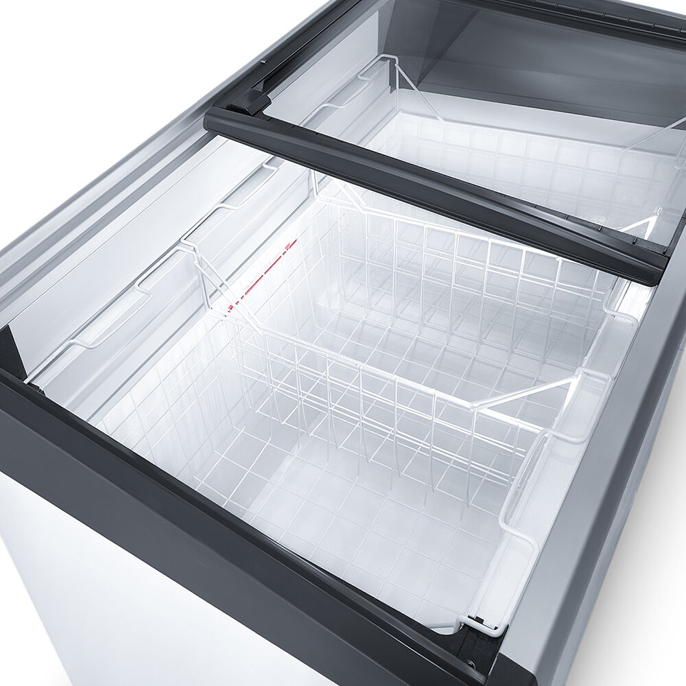 Congeladora de tapa de vidrio Ventus CTV-400I con luz LED interior