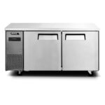 Mesón refrigerado de 2 puertas de acero inoxidable