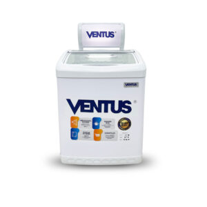 Congeladora de tapa de vidrio curvo Ventus CTV-160CD vista frontal