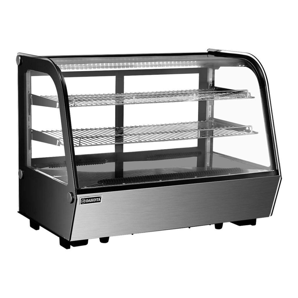 Vitrina refrigerada sobre mesa DKV-160MC de vidrio curvo templado