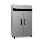 Congeladora vertical Ilumi AF-11002MX de acero inoxidable con dos puertas sólidas