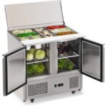 Mesa ensaladera Ilumi SLD-2SD de 300 litros en acero inoxidable