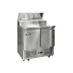 Mesa pizzera refrigerada Ilumi SLD-2TS 380 L de acero inoxidable