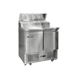 Mesa pizzera refrigerada Ilumi SLD-2TS 380 L de acero inoxidable
