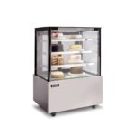 Vitrina refrigerada curva Ilumi VRFH-1000AI de acero inoxidable