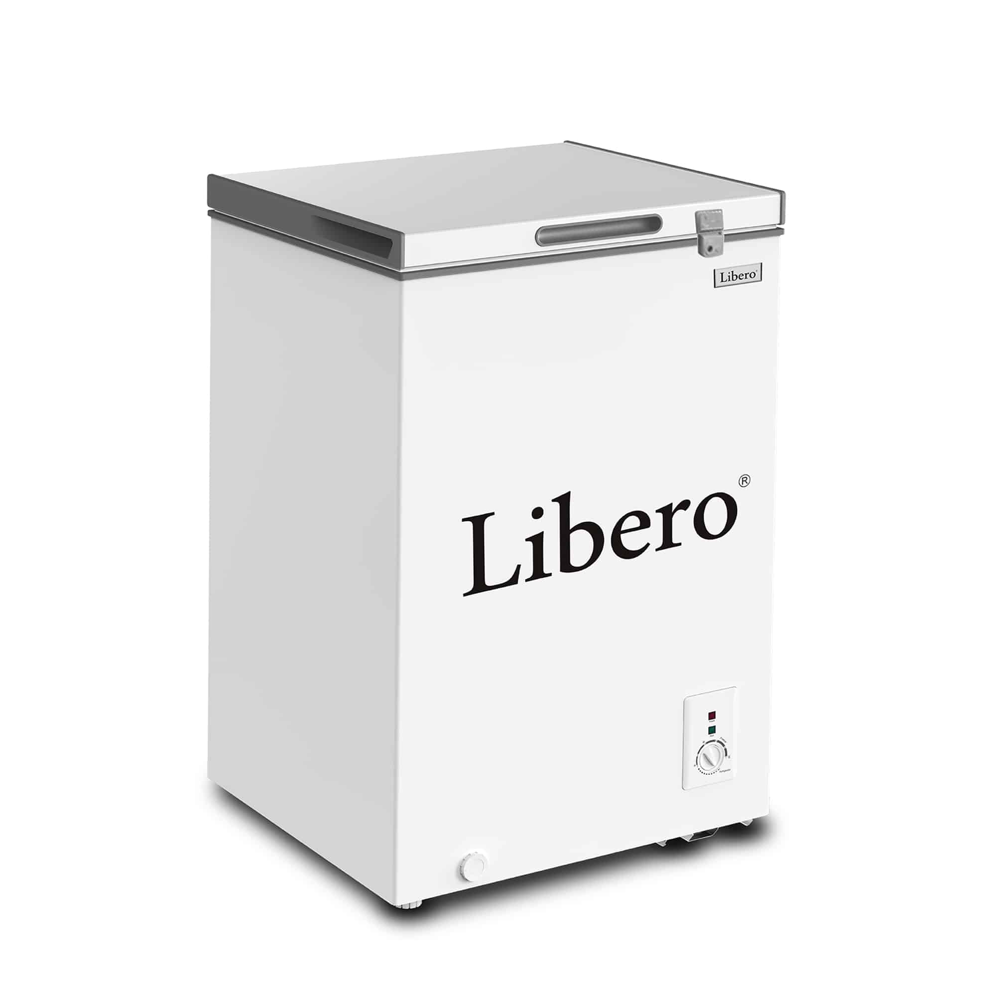 congeladora horizontal Libero LFH-101 sobre fondo blanco