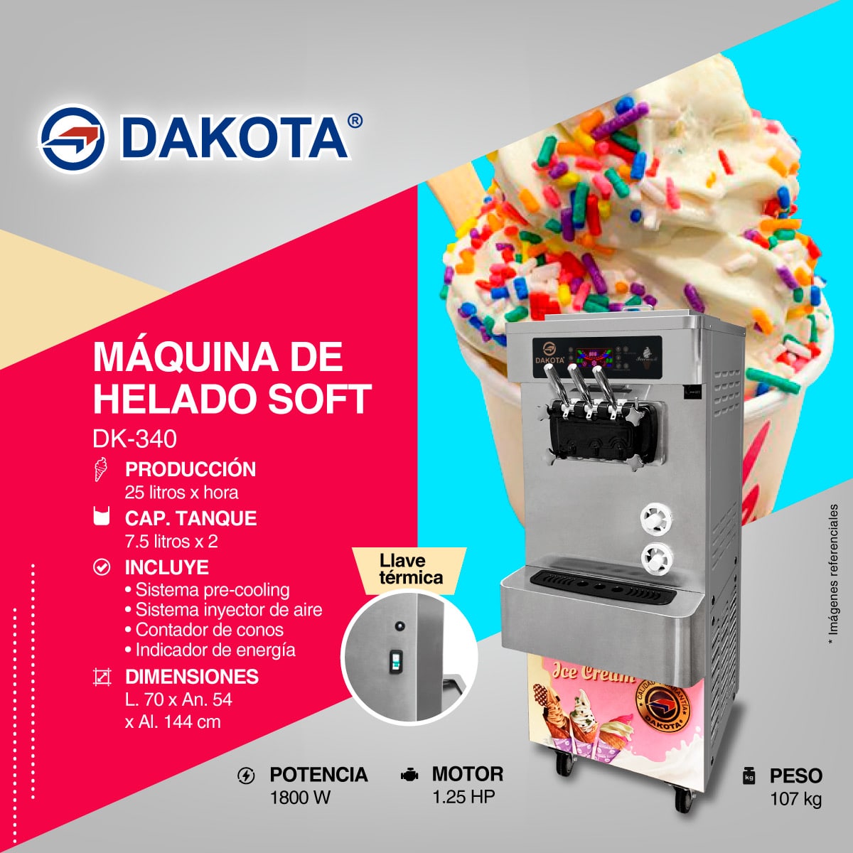 Dakota DK-340 detalle visible del producto